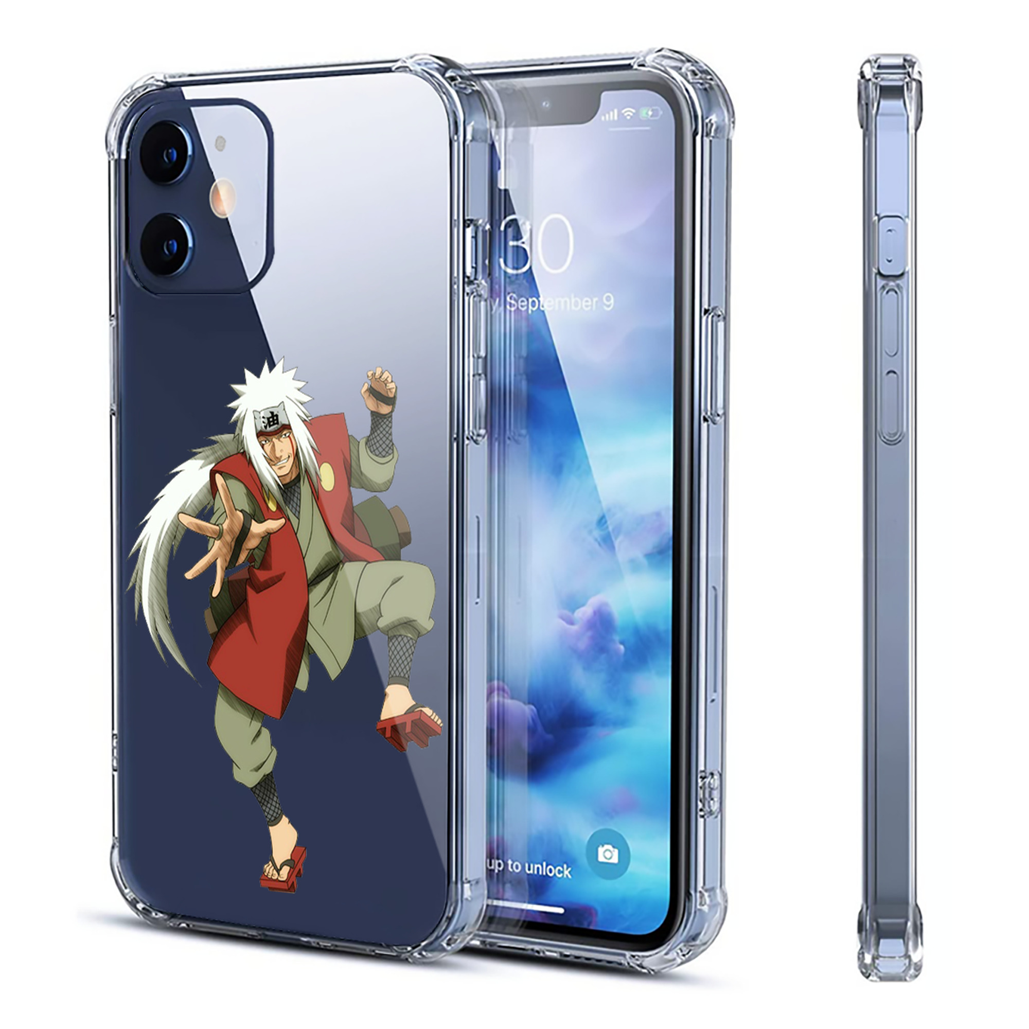 （画像用） NARUTO -ナルト- 自来也（じらいや） Jiraiya 【iPhone 12シリーズ対応】透明スマホケース（クリアソフトケース）